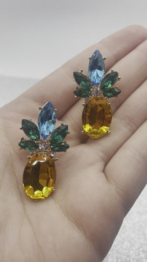 Pineapple Crystal Earrings