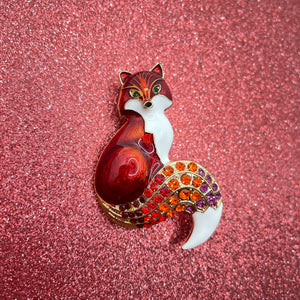 Fox Luxury Brooch (RED)