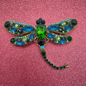 Dragonfly Luxury Brooch (Green)